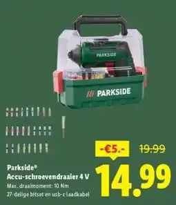 Lidl Parkside Accu-schroevendraaier 4 V aanbieding