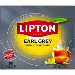Dekamarkt Lipton Zwarte thee rich earl grey kop 50 zk aanbieding