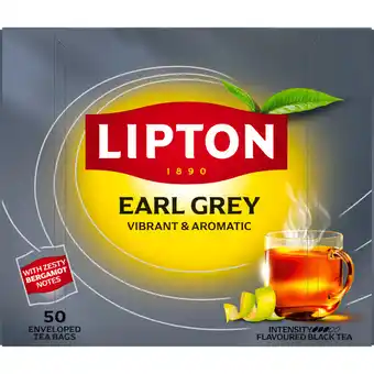 Dekamarkt Lipton Zwarte thee rich earl grey kop 50 zk aanbieding