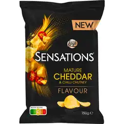 Dekamarkt Lay's Sensations chips mature cheddar & chili chutney aanbieding