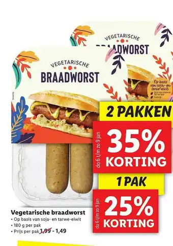 Lidl Vegetarische Braadworst 25% - 35% Korting aanbieding