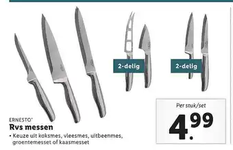 Lidl Ernesto® RVS Messen aanbieding