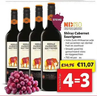 Lidl Shiraz Cabernet Sauvignon aanbieding