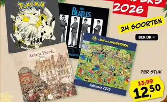 Boekenvoordeel KALENDERS 2026 aanbieding