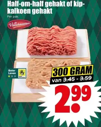 Dirk Half-om-half gehakt of kip- kalkoen gehakt aanbieding