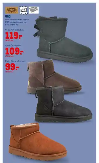 Makro UGG Diverse Modellen En Kleuren 100% Lamswollen Voering aanbieding