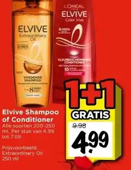 Vomar Voordeelmarkt Elvive Shampoo of Conditioner aanbieding