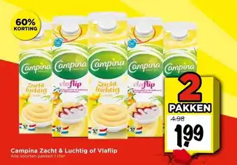 Vomar Voordeelmarkt Campina Zacht & Luchtig of Vlaflip aanbieding