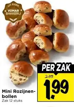 Vomar Voordeelmarkt Mini Rozijnen- bollen aanbieding