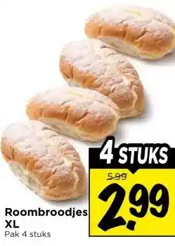 Vomar Voordeelmarkt Roombroodjes XL aanbieding