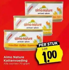 Vomar Voordeelmarkt Almo Nature Kattenvoeding aanbieding