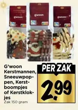 Vomar Voordeelmarkt G'woon Kerstmannen, Sneeuwpop- pen, Kerst- boompjes of Kerstklok- jes aanbieding