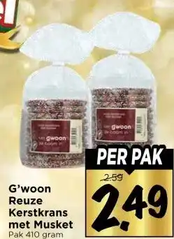 Vomar Voordeelmarkt G'woon Reuze Kerstkrans met Musket aanbieding