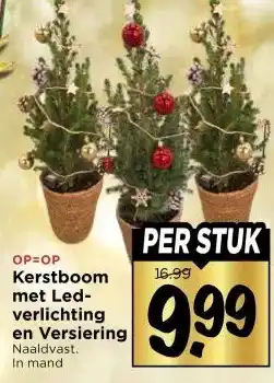 Vomar Voordeelmarkt Kerstboom met Led- verlichting en Versiering aanbieding