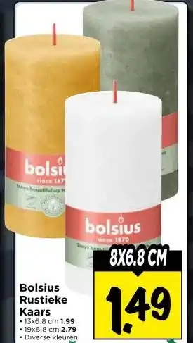 Vomar Voordeelmarkt Bolsius Rustieke Kaars aanbieding