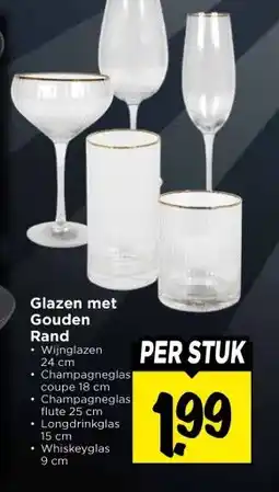 Vomar Voordeelmarkt Glazen met Gouden Rand aanbieding