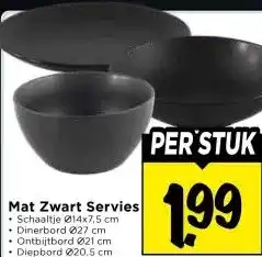 Vomar Voordeelmarkt Mat Zwart Servies aanbieding
