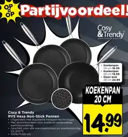 Vomar Voordeelmarkt Cosy & Trendy RVS Hexa Non-Stick Pannen aanbieding