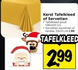 Vomar Voordeelmarkt Kerst Tafelkleed of Servetten aanbieding