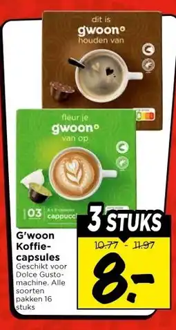 Vomar Voordeelmarkt G'woon Koffie- capsules aanbieding