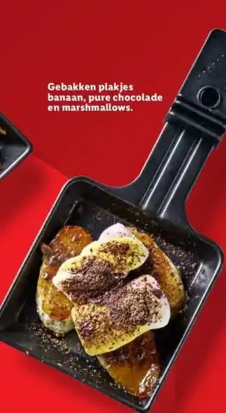 Lidl Gebakken plakjes banaan, pure chocolade en marshmallows. aanbieding