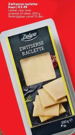 Lidl Zwitserse raclette- kaas aanbieding