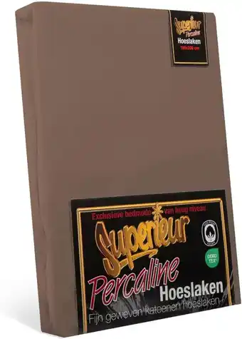 Amazon Superieur Hoeslaken - 160x210/220 cm - Taupe - 100% katoen aanbieding