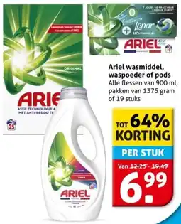 Hoogvliet Ariel wasmiddel, waspoeder of pods aanbieding