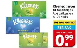 Hoogvliet Kleenex tissues of zakdoekjes aanbieding