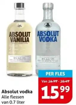 Hoogvliet Absolut vodka aanbieding