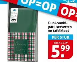 Hoogvliet Duni combi pack servetten en tafelkleed aanbieding
