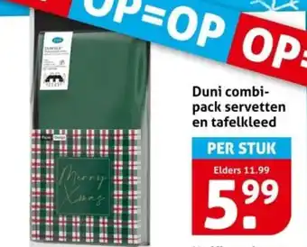 Hoogvliet Duni combi pack servetten en tafelkleed aanbieding