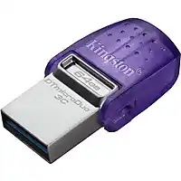 Alternate Kingston DataTraveler microDuo 3C 64 GB usb-stick Paars/transparant, USB-A + USB-C aanbieding