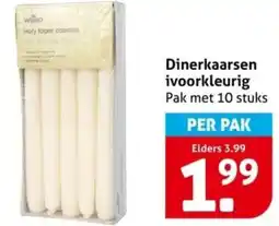 Hoogvliet Dinerkaarsen ivoorkleurig aanbieding