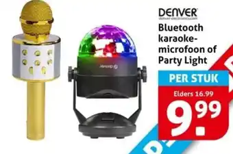 Hoogvliet DENVER Bluetooth karaoke microfoon of Party Light aanbieding