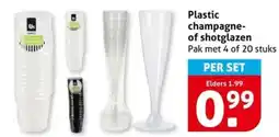 Hoogvliet Plastic champagne of shotglazen aanbieding