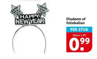 Hoogvliet Diadeem of folieballon aanbieding