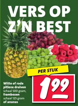 Nettorama Witte of rode pitloze druiven, frambozen of ananas aanbieding