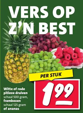 Nettorama Witte of rode pitloze druiven, frambozen of ananas aanbieding