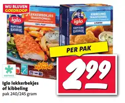 Nettorama Iglo lekkerbekjes of kibbeling aanbieding