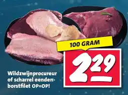 Nettorama Wildzwijnprocureur of scharrel eenden borstfilet aanbieding