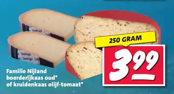 Nettorama Familie Nijland boerderijkaas oud of kruidenkaas olijf tomaat aanbieding