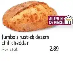 Jumbo Jumbo's rustiek desem chili cheddar aanbieding