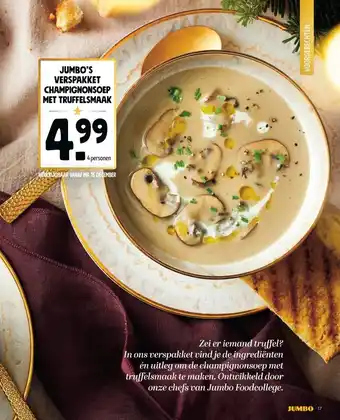 Jumbo JUMBO'S VERSPAKKET CHAMPIGNONSOEP MET TRUFFELSMAAK aanbieding