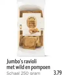Jumbo Jumbo's ravioli met wild en pompoen aanbieding