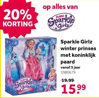 Intertoys Sparkle girls winter prinses met koninklijk paard aanbieding