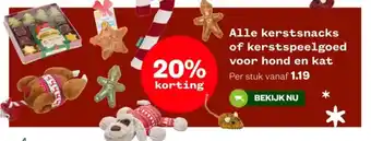Welkoop Alle kerstsnacks of kerstspeelgoed voor hond en kat aanbieding