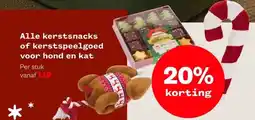Welkoop Alle kerstsnacks of kerstspeelgoed voor hond en kat aanbieding