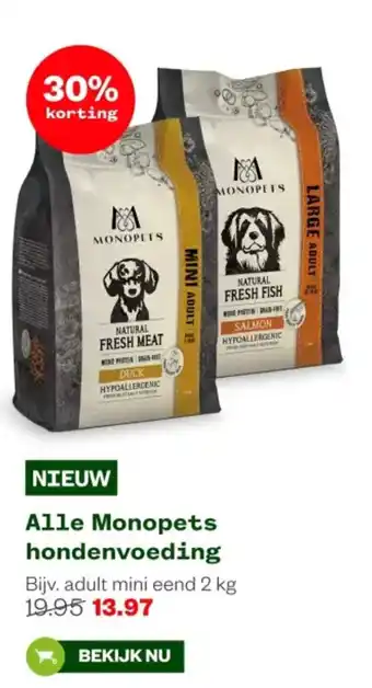 Welkoop Alle Monopets hondenvoeding aanbieding