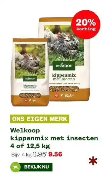 Welkoop Welkoop kippenmix met insecten aanbieding